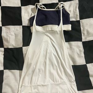 SPLITS 59 | Women's Camille Support Singlette Bra/Tank | White/Blue